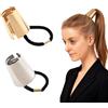 QUUPY Cerchi in metallo per capelli punk, elastici per capelli, per coda di cavallo, accessorio per donne e ragazze (oro + argento)