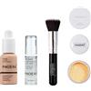 Phoera® Miskeen, fondotinta a copertura completa, fondotinta, cipria fissante e pennello per il trucco Miskeen, correttore per il controllo dell'olio morbido e opaco, 30 ml, crema impeccabile a lunga