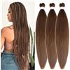 Gozill Capelli marroni pre-allungati 6# per trecce senza nodi colorati sintetici intrecciati capelli per donne ragazze