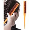 Povanjer Spazzola per capelli Slick Back,Pettini leviganti per setole posteriori per ragazze | Spazzola per capelli per donne, uomini, ragazze per uffici, casa, appuntamenti, viaggi, viaggi di lavoro,