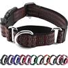 Hikiko Martingale Dog Collars Reflective Nylon Dog Collar with Quick Release Buckle Adjustable Training No Slip Dog Collar (Medium, Coffee Brown)