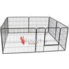 BUNNY BUSINESS - Recinzione a 8 Pannelli, Resistente, per Cuccioli, Colore: Grigio Canna di Fucile