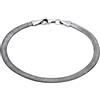 Kuzzoi Bracciale da uomo in argento sterling 925 ossidato, bracciale piatto da uomo, a spina di pesce, larghezza 4 mm, 0210662721