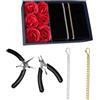 Vielring Set di bracciali permanenti, in argento sterling 925 e placcato in oro 14 carati, regalo per coppie, braccialetto indelebile, bracciali personalizzati unici fai da te, Anpassbar, Argento