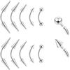 ZS 10 pezzi 16G/18G Spike sopracciglio Piercing Jewellry, filo interno curvo bilanciere verticale labret labbro, Spike Trago Helix orecchini Rook naso ponte anelli