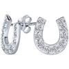 Bling Jewelry Orecchini a lobo a ferro di cavallo con pavé di zirconi cubici Lucky Equestrian Gioielli western per donne laureate in argento sterling .925