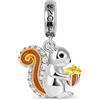 GNOCE Ciondolo con Ciondolo Scoiattolo Ciondolo Animale in Argento Sterling con Zirconi Cubici Adatto a Tutti i Gioielli Moda Braccialetto/Collana per Le Donne Ragazze