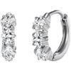 HeyMeili Orecchini Cerchio Donna Acciaio Inossidabile Orecchini con Pietra Pavé Placcati in Oro Bianco Orecchini Piccoli Anallergici Oro Argento Donna