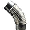 DAZZLEEX Tubo curvo per canna fumaria a gomito in acciaio inox a 45 gradi per stufe, camino, forno a legna, scaldabagno a gas e cappa da cucina (80 mm)