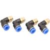 CNCTEC Raccordo a innesto ad angolo pneumatico 90° 1/8 su 6 mm, 4 connettori push in aria compressa (R 1/8 - 6 mm)