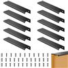 REBECCAHOWARD 10 Pezzi Maniglie Quadrate per Mobili Nero con 25 Viti,Armadietti Lega di Alluminio Maniglie,200 mm Maniglie Nascoste per Mobili,Maniglie Invisibili per Cassetti,Armadio