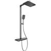 SIRHONA Colonna Doccia Grigio Pistola, 38°C Colonna Doccia Termostatica, Controllo Pianoforte, Doccia a Mano, Getto e Rubinetto a Cascata, Display Digital Led, Colonna Doccia Bagno