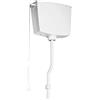 Inbagno Cassetta Scarico WC Alta Bianca 6/9L con Catenella e Rubinetto | Leva Inclusa, Doppio Scarico 6/9L, Con Catenella, Colore Bianco, Alta Pressione