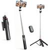 JAPORIA Treppiede Smartphone, Treppiede Portatile Estensibile per Smartphone, Selfie Stick Rotazione 360°, Leggero Pieghevole Compatto, Compatibile Fotocamera, Ideale Viaggi Vlog Creazione Contenuti