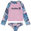 Hurley Hrlg LS UPF Top/Bottom 2pc Set Bikini, Rosa, 6 Años Bambina