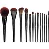 Jessup Set di pennelli da trucco Jessup Phantom Black, 13 pezzi - Perfetto per professionisti del make-up e appassionati