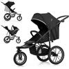 kk Kinderkraft Kinderkraft HELSI 2 Passeggino leggero 3 ruote, dalla nascita fino 27 kg, con Maniglione del genitore regolabile, Posizione sdraietta, Grande ruote gonfiabili, Cestello portaoggetti, Nero