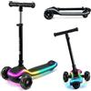 kk Kinderkraft Kinderkraft RAKET Monopattino Bambini 2+ Anni a 3 Ruote con Luci LED RGB - Leggero e Pieghevole, Manubrio Regolabile, Sistema di Equilibrio, Freno Sicuro, Nero