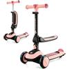 kk Kinderkraft Kinderkraft HALLEY 2 in 1 Bicicletta Senza Pedali e Monopattino con Ruote LED, Manubrio Regolabile, Piattaforma Antiscivolo, Leggera e Sicura per Bambini, Rosa