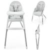 kk Kinderkraft Kinderkraft DINNLY Seggiolone Pappa, Rialzo da Sedia, Vassoio Regolabile, per Bambini da 6 Mesi fino 5 Anni, Grigio chiaro