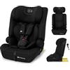 kk Kinderkraft Kinderkraft SAFETY FIX 3 PRO I-SIZE 76-150 cm Seggiolino Auto 9-36 kg isofix, Alzatina auto bimbi, Poggiatesta regolazione, Cinture di sicurezza, extra TOP TETHER, Facile da pulire, Nero