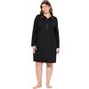Ulla Popken Donna Camicia da Notte Nero 46+