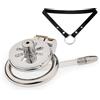 YZWDQYHDYS Dispositivo di castità in acciaio inossidabile per gabbia di castità piatta maschile con 1 tubo e 1 set di cinture -A50IT (55mm)