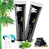 JXJFOZ Dentifricio carbone attivo, sbiancamento naturale dei denti, dentifricio nero, denti bianchi di bambù, carbone, dentifricio, carbone di bambù, dentifricio, pasta di carbone, 2 pezzi