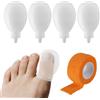 Tinoaly 4pz Protezioni per Dita Piedi Impermeabili, Impermeabile Dita Dei Piedi Silicone Riutilizzabile con Bendaggio per Doccia Nuoto Pedicure Manicure Immersione delle Unghie e Protezione Ferite