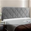 DOSYCOVUR Cuscini Testata Letto Matrimoniale Imbottiti Copri Testiera Elasticizzato In Velluto Protezione Comoda Per Letto Matrimoniale Single King Double,Grigio,160cm