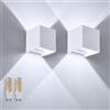 Partenopea Applique da Parete Esterno LED G9 Cubo IP65 Impermeabile Doppio Fascio di Luce Lampadina Sostituibile Design Moderno per Interno ed Esterno (2, Bianco luce bianca fredda 6500K)