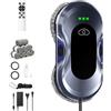 Keero Robot Lavavetri Elettrico 2026 con Doppio Ugello - W22D | Aspirazione 6000 Pa, 3 Modalità di Pulizia, Serbatoio Acqua 60 ml, Lavavetri Elettrico per Finestre