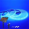 HEGEHE 24V striscia LED solare [10m, luce blu], alimentazione solare, IP68 impermeabile flessibile, 7200MAH striscia LED in silicone, illuminazione decorativa giardino di Natale