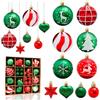 Aitsite 38 Pezzi Palline di Natale Rosse e Verde, 6CM /3CM Palline Albero di Natale Decorazioni Natalizie per Albero, Palle di Natale in Plastica, Infrangibile Appendere Addobbi Natalizi