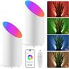 GeyouLux 5W RGBW LED Uplight Dimmerabile Lampada da Terra con Telecomando | 16 Milioni Di Colori LED Pavimento, Controllo Tramite App, Timer, per Soggiorno/Camera da Letto/Giochi/Musica, Bianco 2 Pezzi