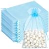 G2PLUS 100 Sacchetti Organza Azzurro 13x18cm,Sacchetti Regalo Organza | Azzurro Chiaro Sacchettini Confetti con Coulisse per Uso Regalo,Occasione Matrimonio,San Valentino