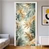 Generic Adesivo per Porte Interne 77 x 200 cm foglie di palma della foresta pluviale tropicale Carta da Parati Porta verde PVC Autoadesivo Impermeabile, Fotomurale Decorativo per Casa