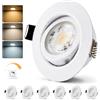 Bojim Faretti da Incasso LED 230V Dimmerabili IP44, Metallo Bianco