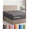 CGK Unlimited Lenzuolo con Angoli 135x190 - Microfibra Tasca 45cm (18) - Grigio Scuro | Spazzolata, Morbido, Antipiega, Senza Stiratura, Traspirante, Anallergico, Materassi Alti, Topper, Premium, OEKO-TEX