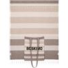 BOSKIMO Telo mare grande con borsa cucita 2 in 1, pareo stile fouta con frange, 90 x 200 cm, asciugamano e borsa multiuso uomo e donna, ideale per piscina, picnic, spa e viaggi, 5 colori
