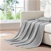Topfinel Grande Coperta in Mussola Grigia, 100% Cotone, coperta morbida per adulti, certificata OEKO-TEX 220x240 cm, coperta in mussola con piacevole sensazione avvolgente