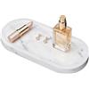 ENUMAIL Vassoio Ovale Portaoggetti da Bagno Marmo25x12x1.8cm,Bianco Carrara | Vassoio da Decorazioni con Cuscinetto Antiscivolo,Organizer per Gioielli Moderno,Svuotatasche Ingresso per Portachiavi