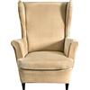 ABZDUNG Copripoltrona 1 posto con orecchie elasticizzato 2 pezzi copripoltrona velluto Fodere per poltrone a orecchioni Coprisedile per poltrona(Beige A)