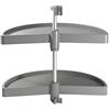 Emuca - Guarnitura Girevole per Mobile ad Angolo di Cucina, cestelli girevoli a Mezzaluna di Ø650mm per Base di 800mm, Grigio