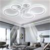 YUNZI Moderno Ventilatore da soffitto con illuminazione con telecomando, LED 72W Dimmerabile Ventilatore a soffitto, Lampada per Soggiorno Camera da letto Cucina, 6 velocità, Bianco 100cm