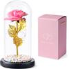 Sarama Rose Rosa Eterna ROSA LED - Regalo Festa della Mamma Pasqua Compleanno Anniversario Occasione - Fidanzata Moglie Mamma Sorella Suocera Amica - Idea Regalo Romantico Donna - Fiore Eterno e dell'Amore