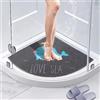 BWBIKE Tappetino Doccia Angolare Loofah, Tappetino Bagno Antiscivolo Antimuffa 60 x 60 cm, Tappetini Doccia per Doccia Interno Esterno, Tappetini Vasca Quadrante, Tappetino Bagno Settore Lavabile