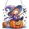 NEWENMO 5D Strega Felice Diamond Painting Pendente Ciondolo con Catena