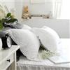 Meaning4 Federe bianche con ricamo in pizzo, cotone, 50 x 75 cm, 2 pezzi, federe decorative ornate, eleganti, lusso