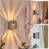 HOFSTEIN Lampada da parete Bamako, lampada in metallo/vetro nero/cromo/fumo, moderna Up&Down con effetto luce, interruttore sull'alloggiamento, G9, soggiorno, camera letto, cucina, corridoio, scala